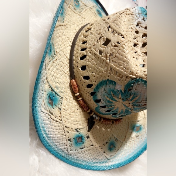 NWOT BULLHIDE PURE COUNTRY WESTERN STRAW HAT BEAUTIFUL SIZE L/XL - Picture 4 of 7